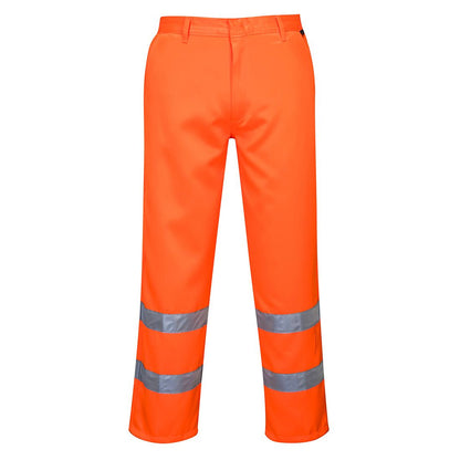 Hi-Vis Polycotton Service Trousers, S, R, Orange