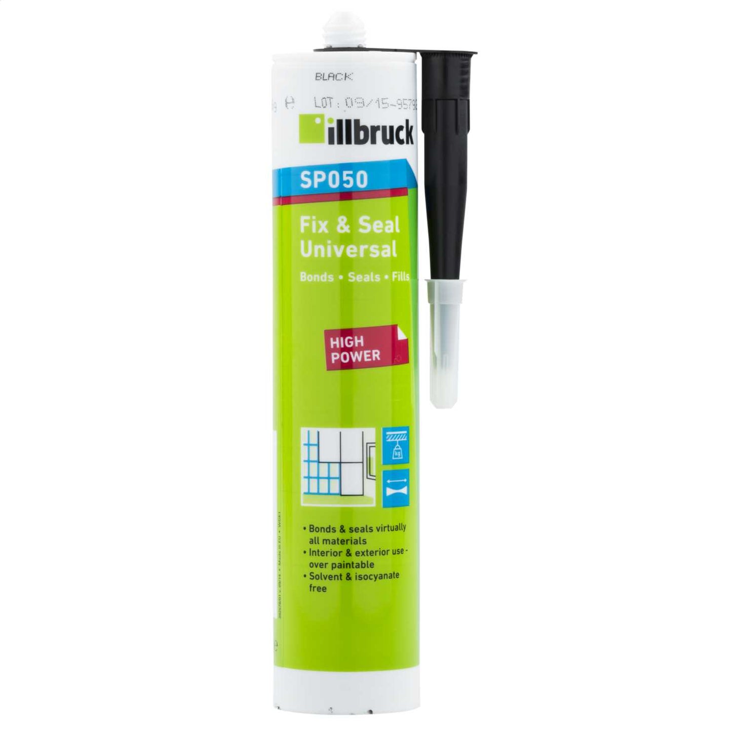 Illbruck SP050 Fix and Seal Universal Adhesive Black 310ml