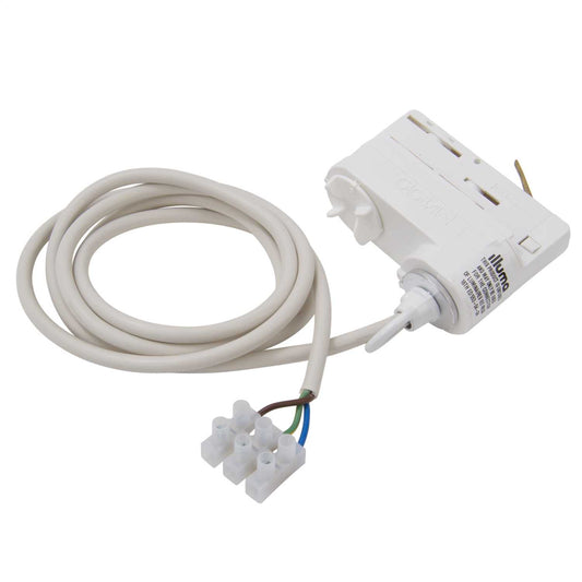 Illuma Switched Track Adaptor with Ring White for 3 Circuit Track and 1.5m Cable