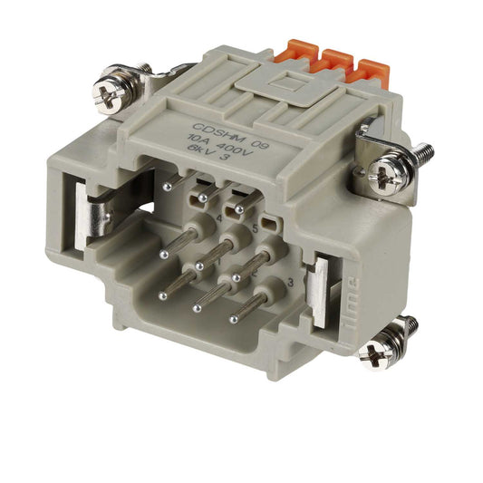 Ilme 10A 9 Pole + E Male Insert Spring Terminal Connector