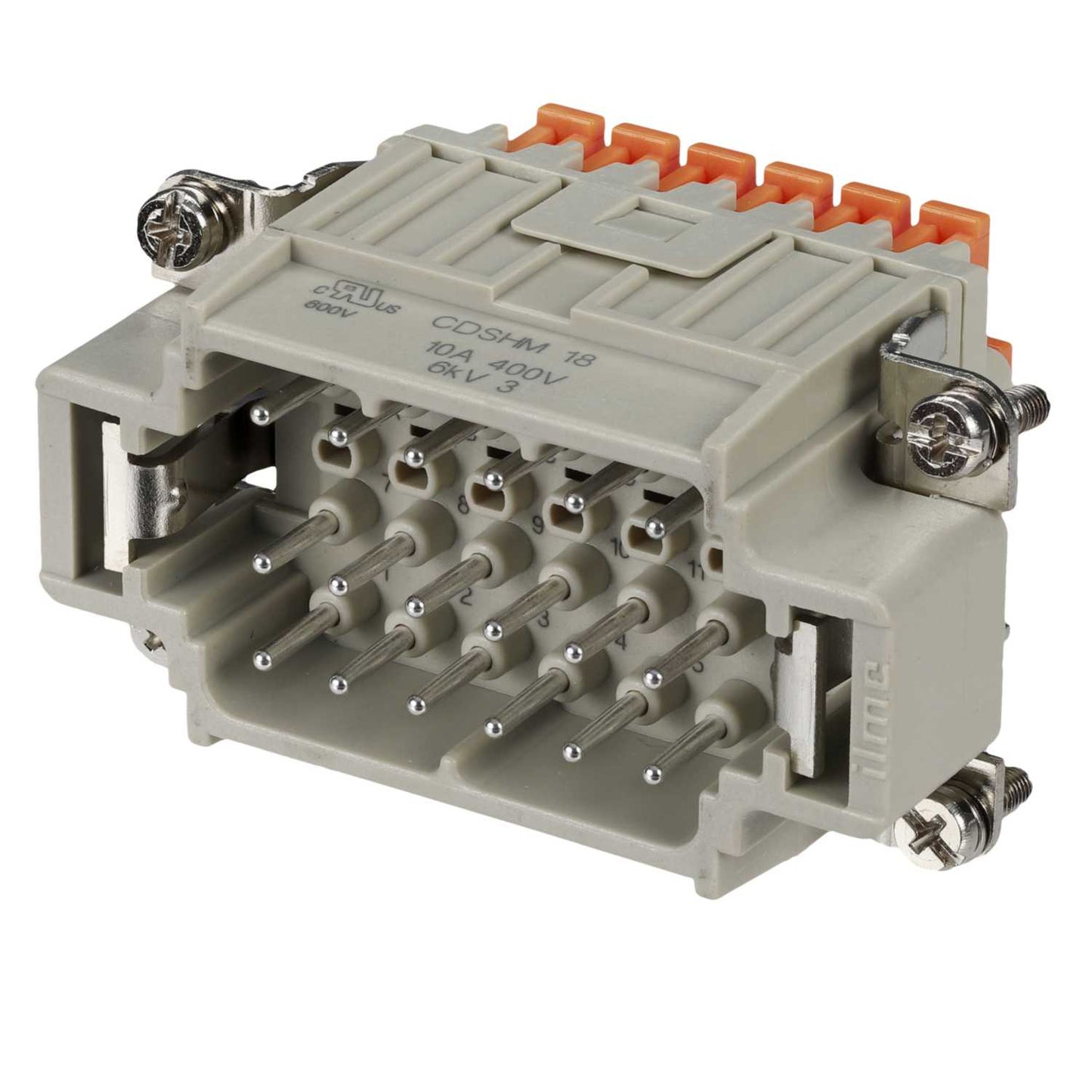 Ilme 10A 18 Pole + E Male Insert Spring Terminal Connector