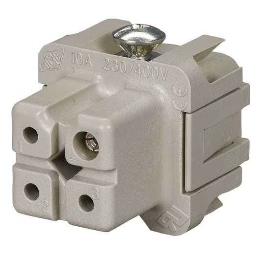 Ilme 10A 3 Pole + E Female Insert Screw Terminal Connection