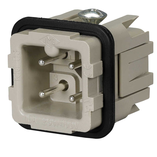 Ilme 10A 3 Pin + E Male Insert Screw Terminal Connection