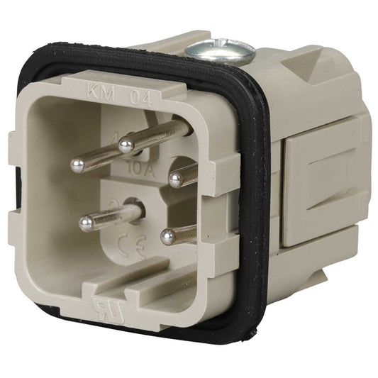 Ilme 10A 4 Pole + E Male Insert Screw Terminal Connection