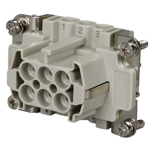 Ilme 16A 6 Pole + E Female Insert for Screw Terminal Connectors (1-6)