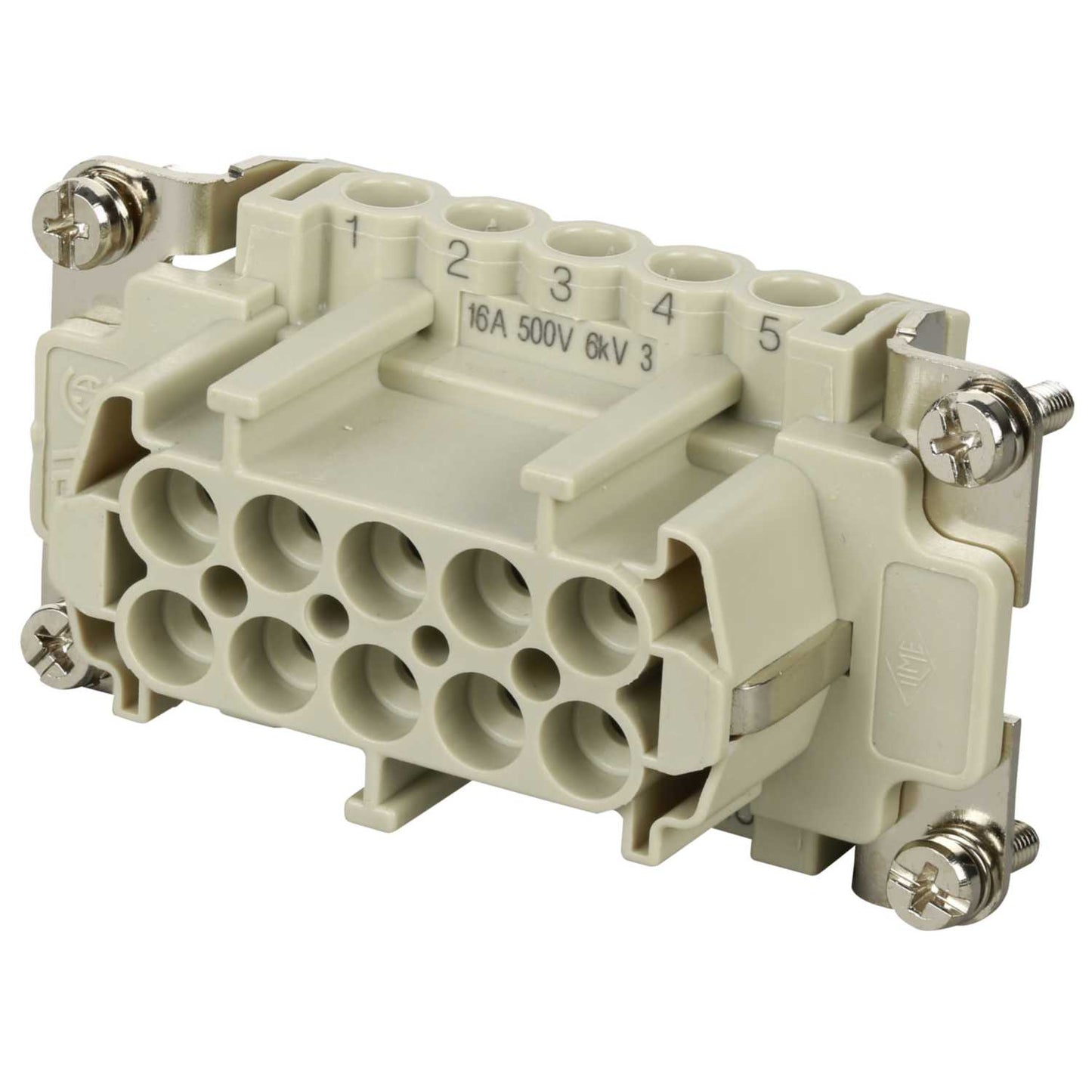 Ilme 16A 10 Pole + E Female Insert for Screw Terminal Connectors (1-10)