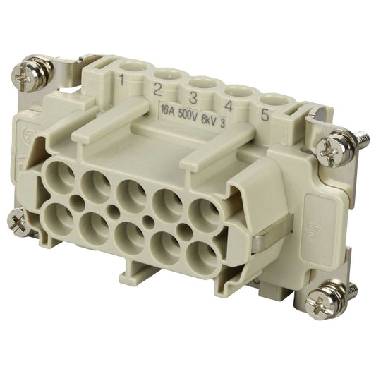 Ilme 16A 10 Pole + E Female Insert for Screw Terminal Connectors (1-10)