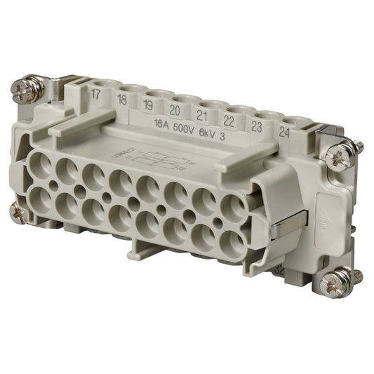 Ilme 16A 16 Pole + E Female Insert for Screw Terminal Connectors (1-16)