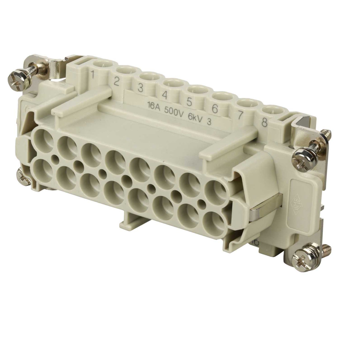 Ilme 16A 16 Pole + E Female Insert for Screw Terminal Connectors (1-16)