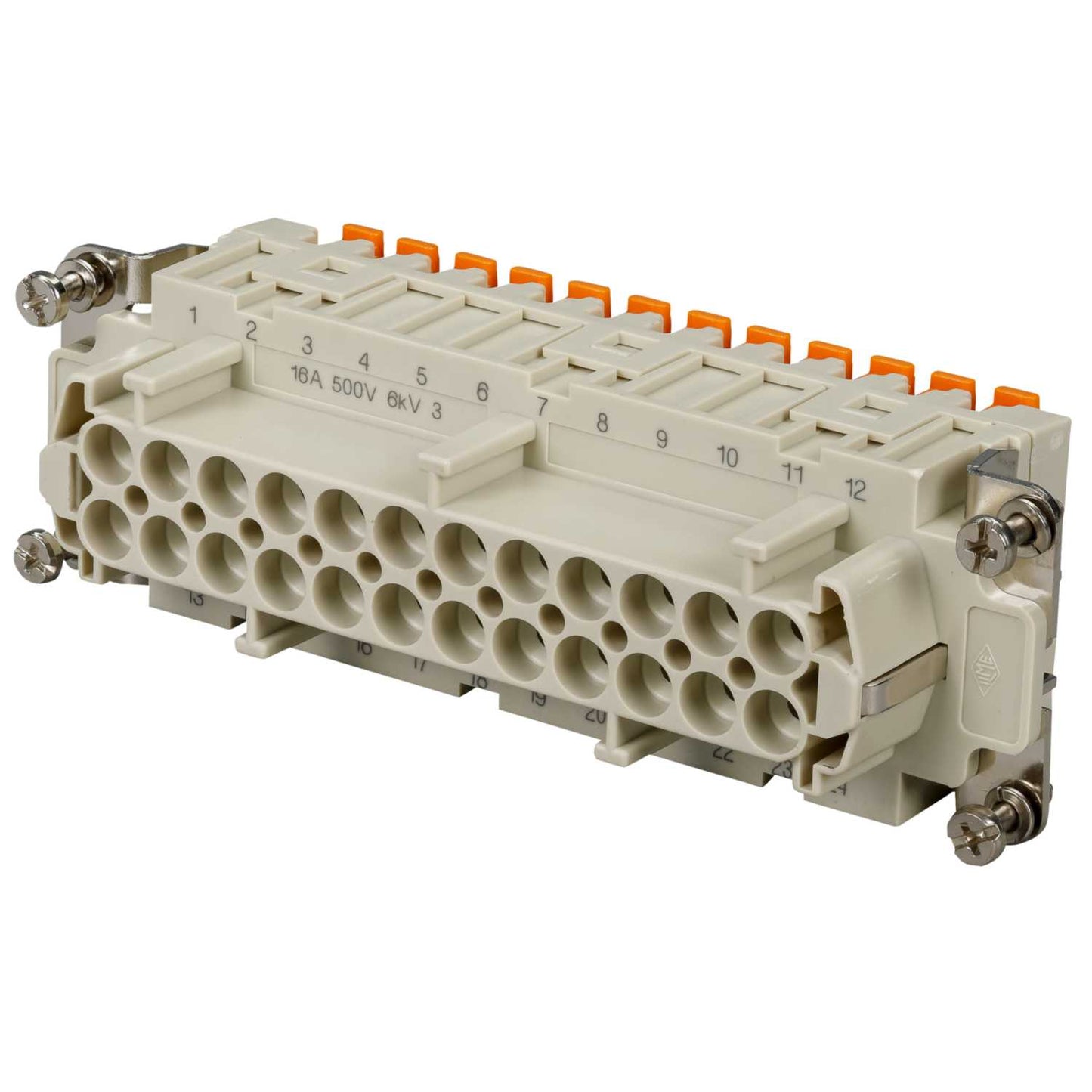Ilme 16A 24 Pole + E Female Insert Spring Terminal Connections