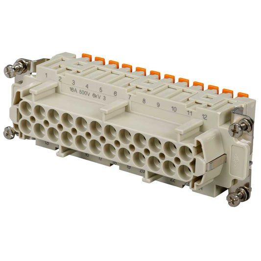 Ilme 16A 24 Pole + E Female Insert Spring Terminal Connections