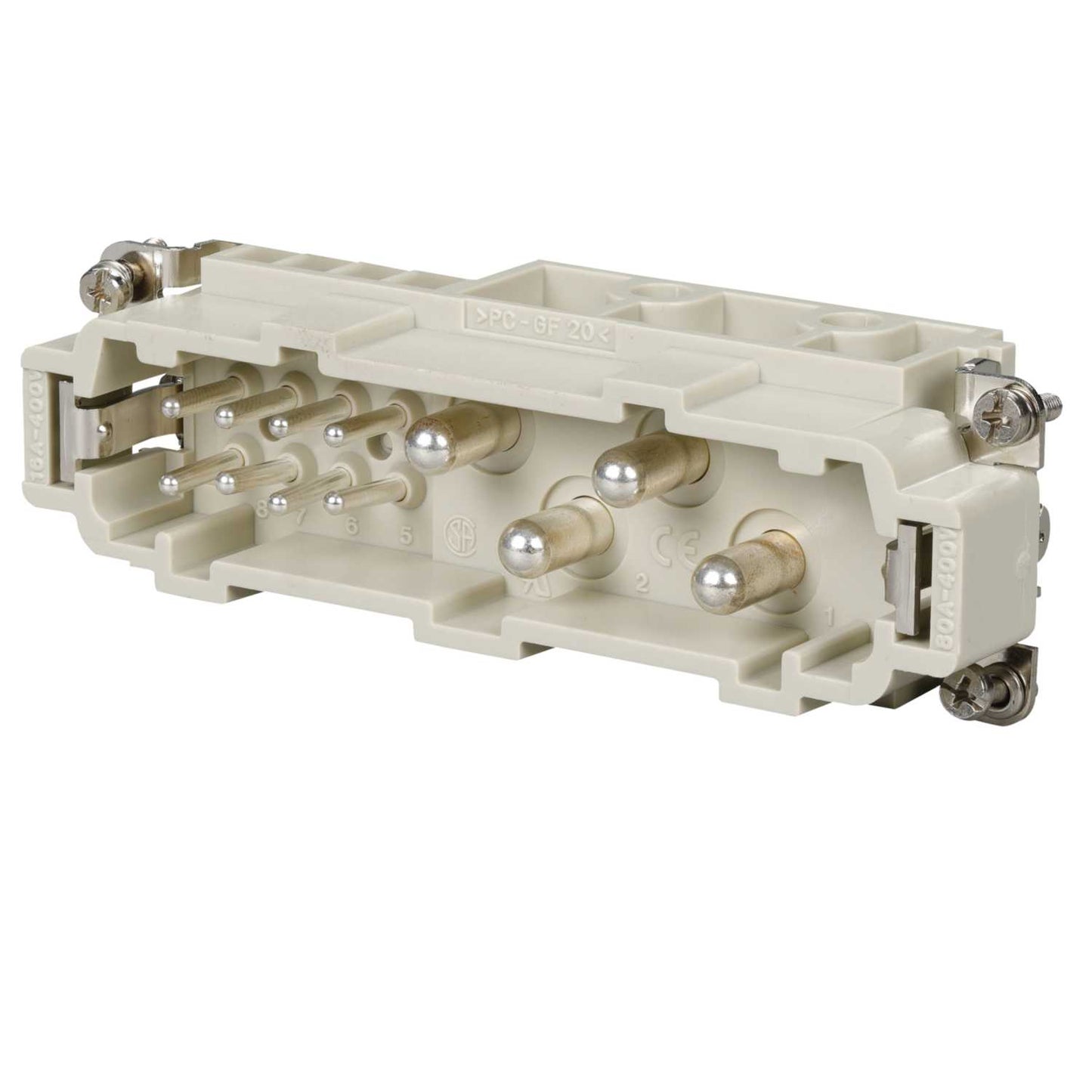 Ilme 4 + 8 Pole + E [80A + 16A] Male Current Insert Screw Terminal Connection