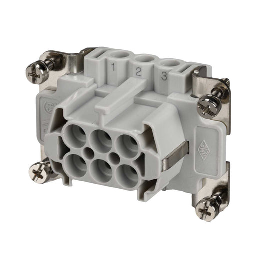 Ilme 6 Pole 16A Female Insert Screw Terminal Connection Grey