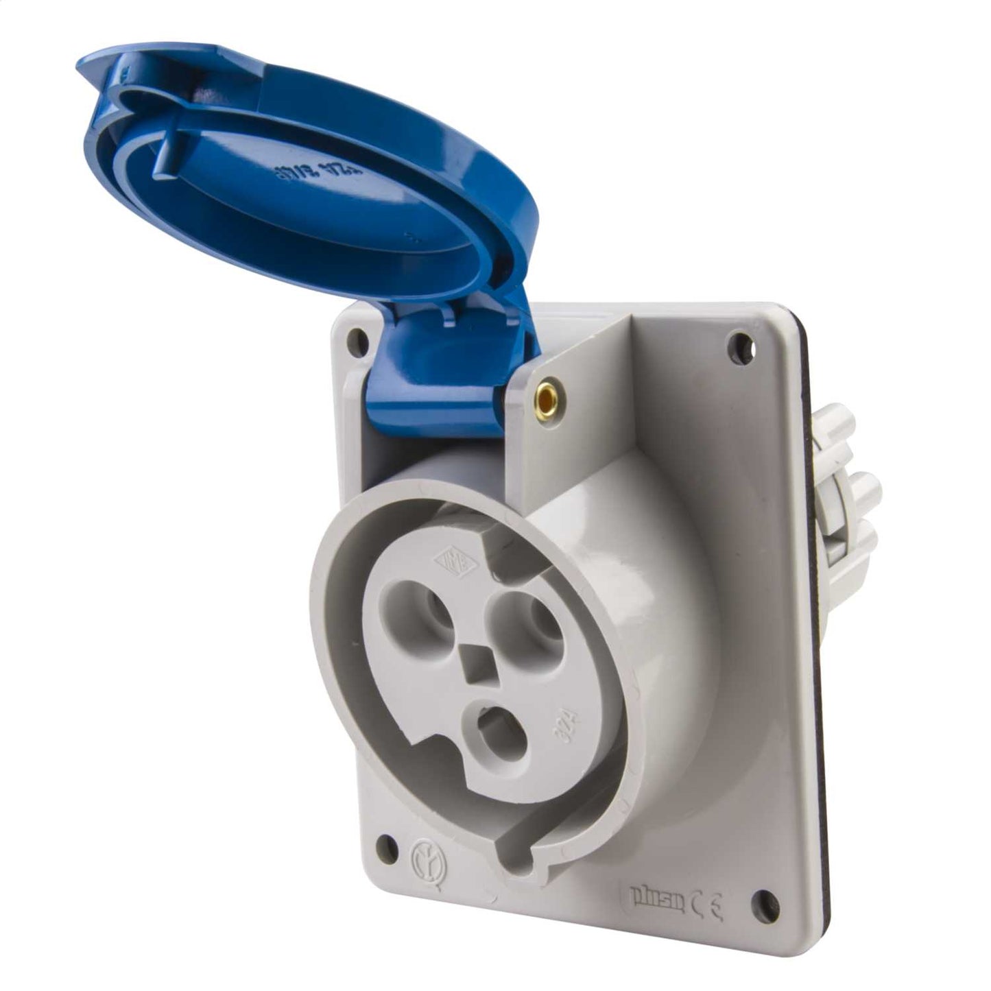 Ilme 32A 2P+E 230V Angled Panel Mounted Socket IP44