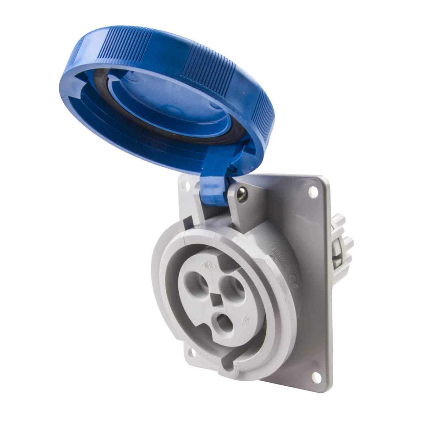 Ilme 32A 2P+E 230V Angled Panel Mounted Socket IP67