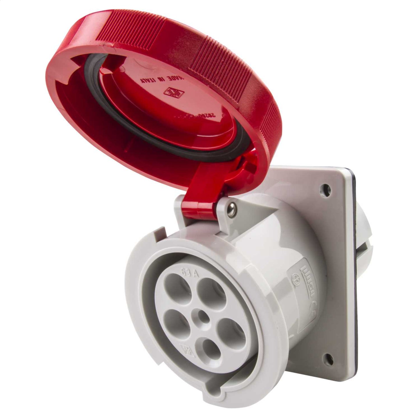 Ilme 63A 3P+N+E 415V Angled Panel Mounted Socket IP67