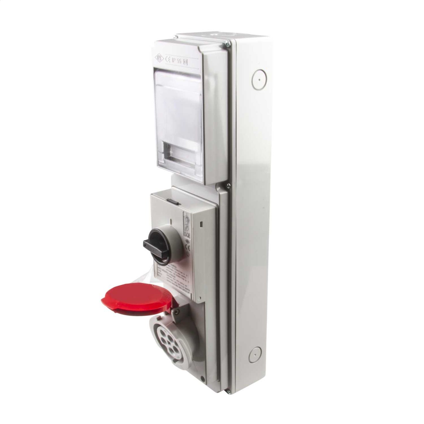 Ilme 16A 3P+N+E 415V Interlocked Switched Socket with RCD Compartment IP44