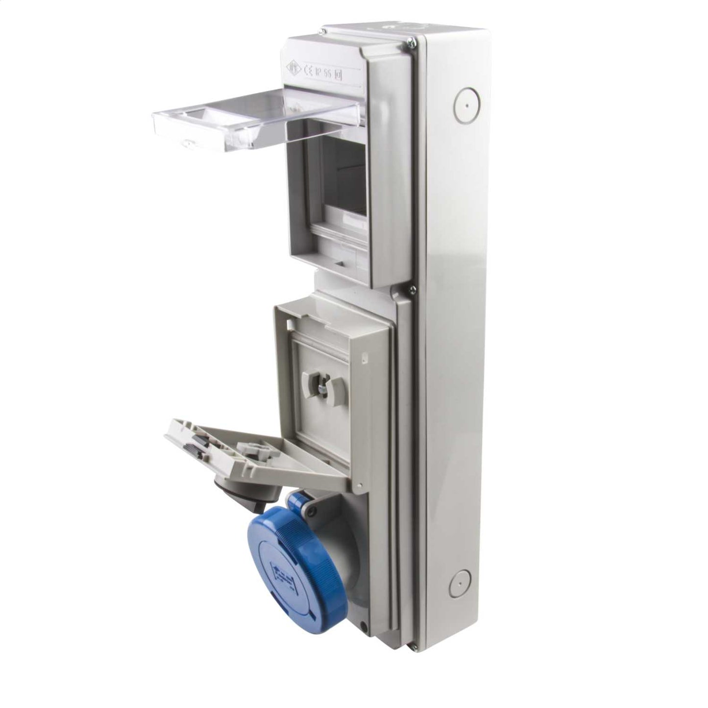 Ilme 32A 2P+E 230V Interlocked Switched Socket with RCD Compartment IP55