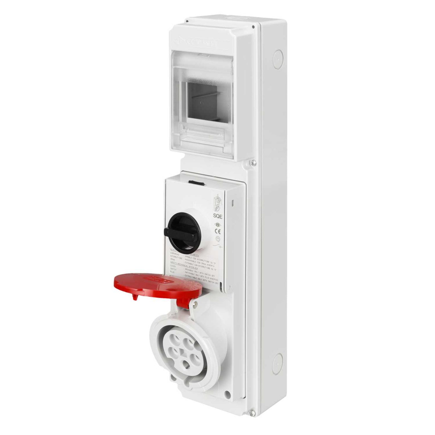 Ilme 32A 3P+N+E 415V Interlocked Switched Socket with RCD Compartment IP44