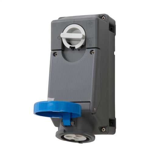 Ilme 32A 2P+E 230V Compact Interlocked Switched Socket with RCD Compartment IP67
