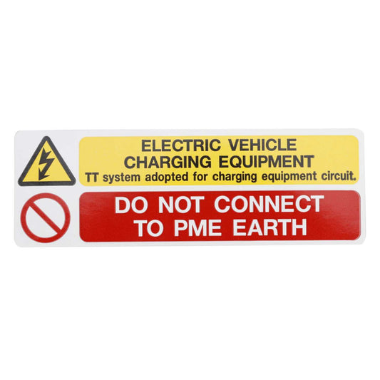 Industrial Signs 90mm x 30mm EV Charging Equipment Warning Label (Roll of 200)