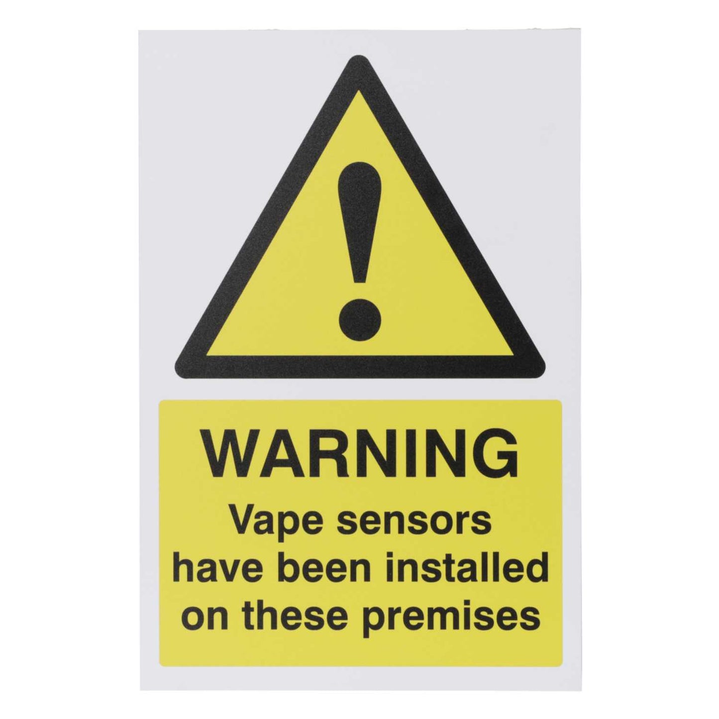 Industrial Signs 150mm x 225mm Warning Vape Sensors Installed Rigid SA PVC