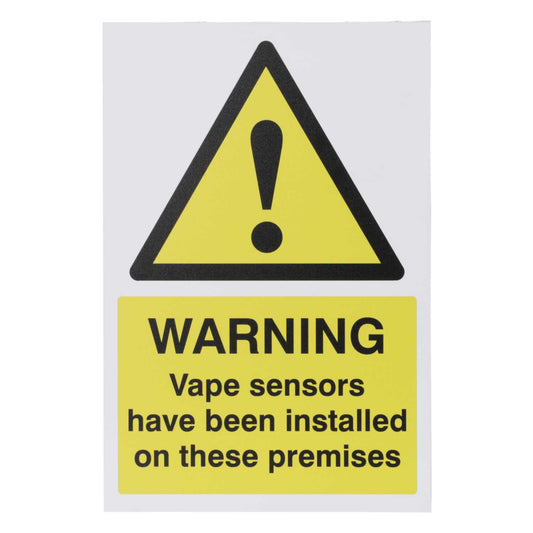 Industrial Signs 150mm x 225mm Warning Vape Sensors Installed Rigid SA PVC