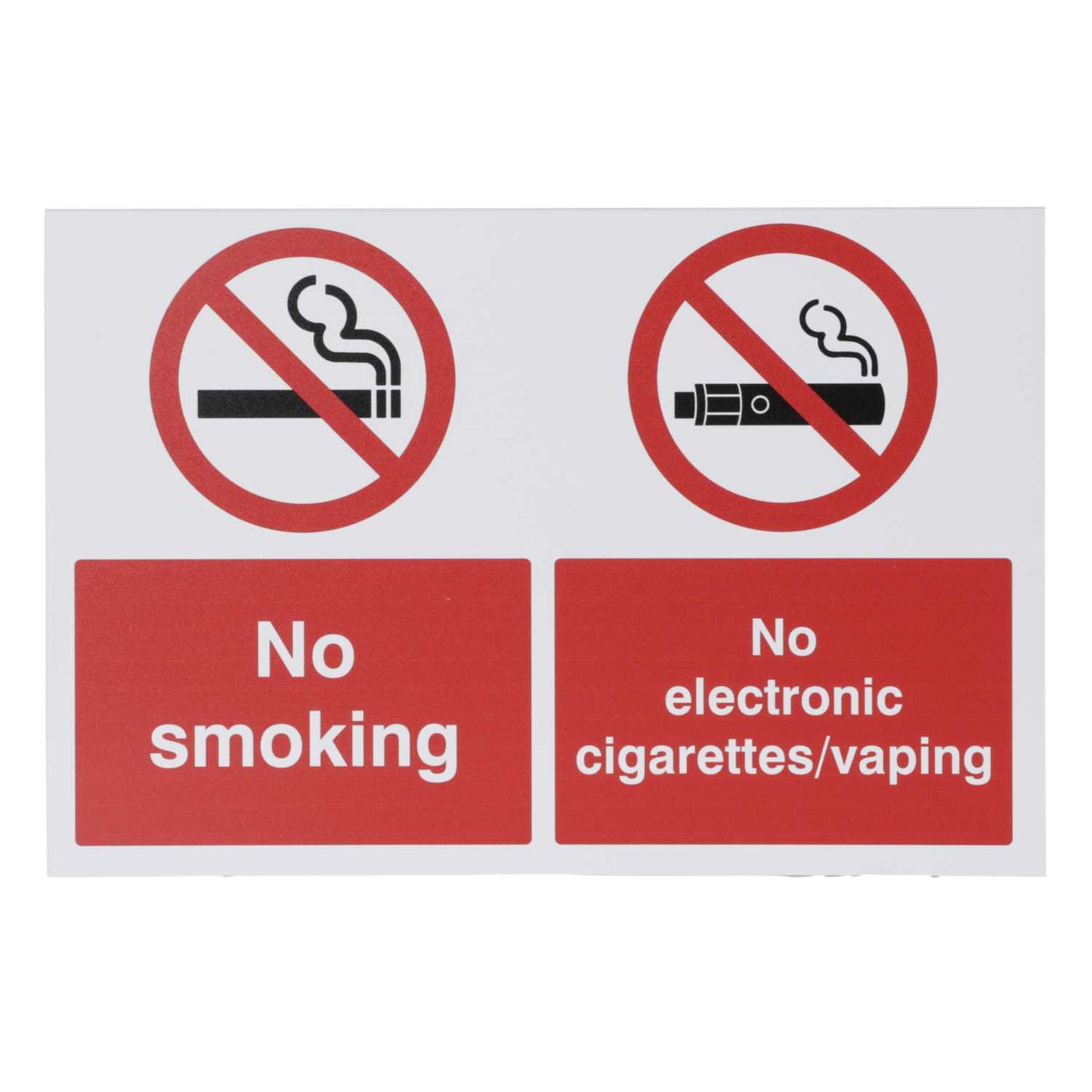 Industrial Signs 150mm x 225mm No Smoking Electronic Cigarettes or Vaping Rigid PVC S/A Sign