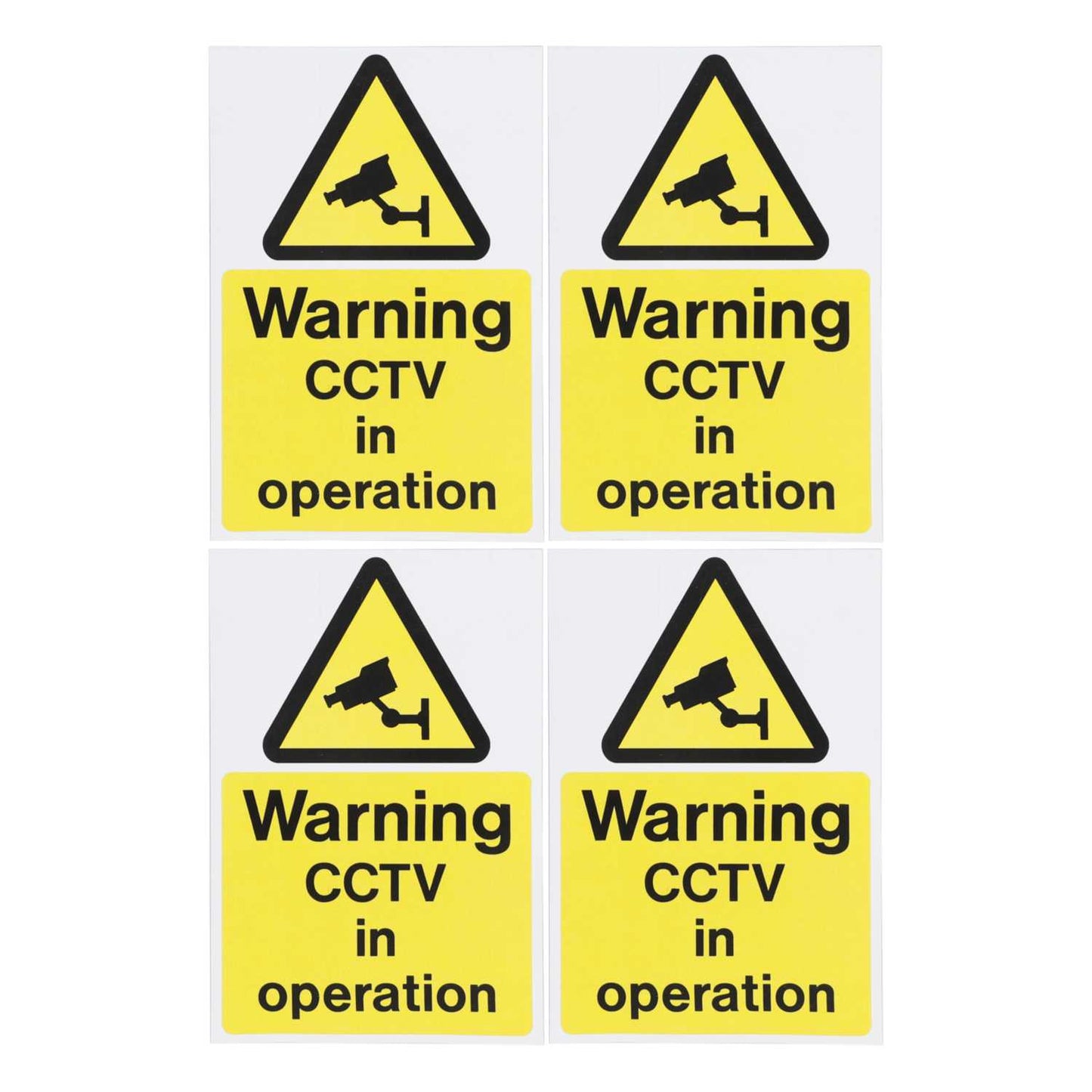 Industrial Signs Warning Cctv In Operation Labels (Sheet of 4)