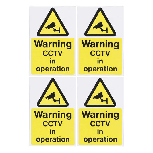 Industrial Signs Warning Cctv In Operation Labels (Sheet of 4)