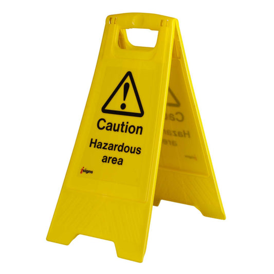 'Caution Hazardous Area' Free Standing Floor Sign