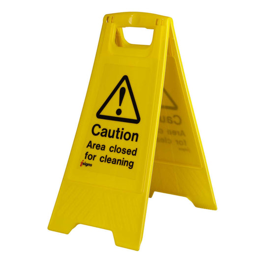 'Caution Area Closed for Cleaning' Free Standing Floor Sign