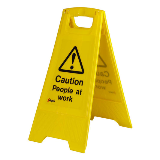 'Caution People at Work' Free Standing Floor Sign