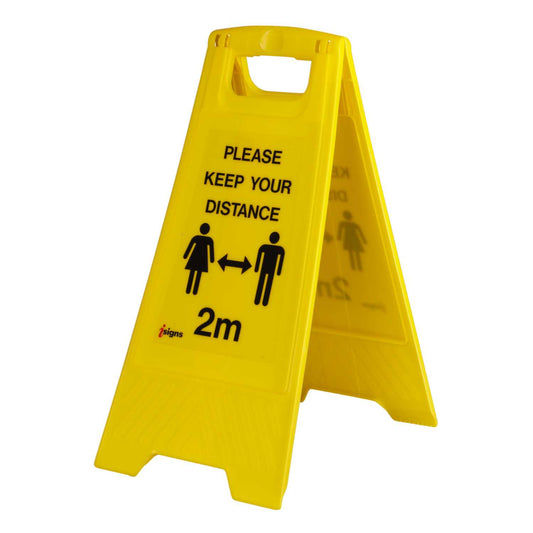 'Please Keep Your Distance' Free Standing Floor Sign