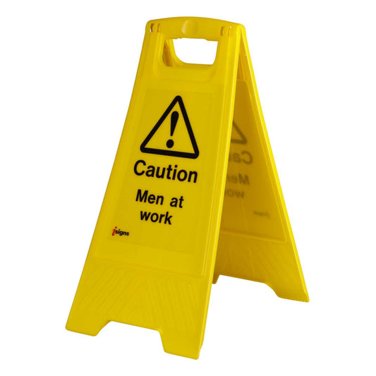 'Caution Men at Work' Free Standing Floor Sign
