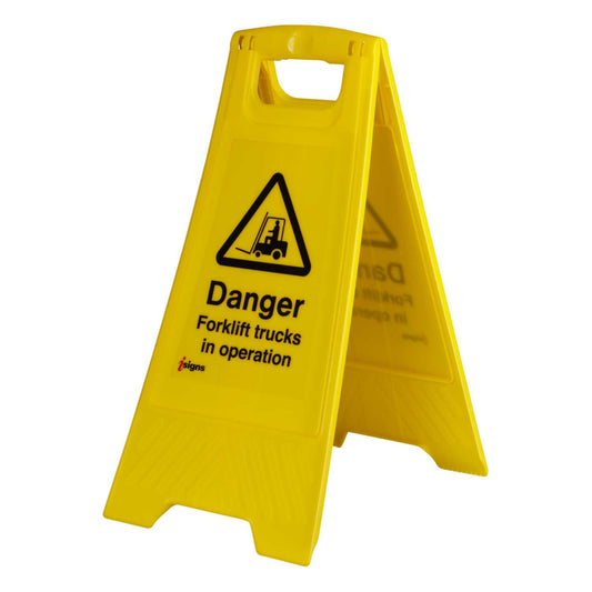 'Danger Forklift Trucks in Operation' Free Standing Floor Sign