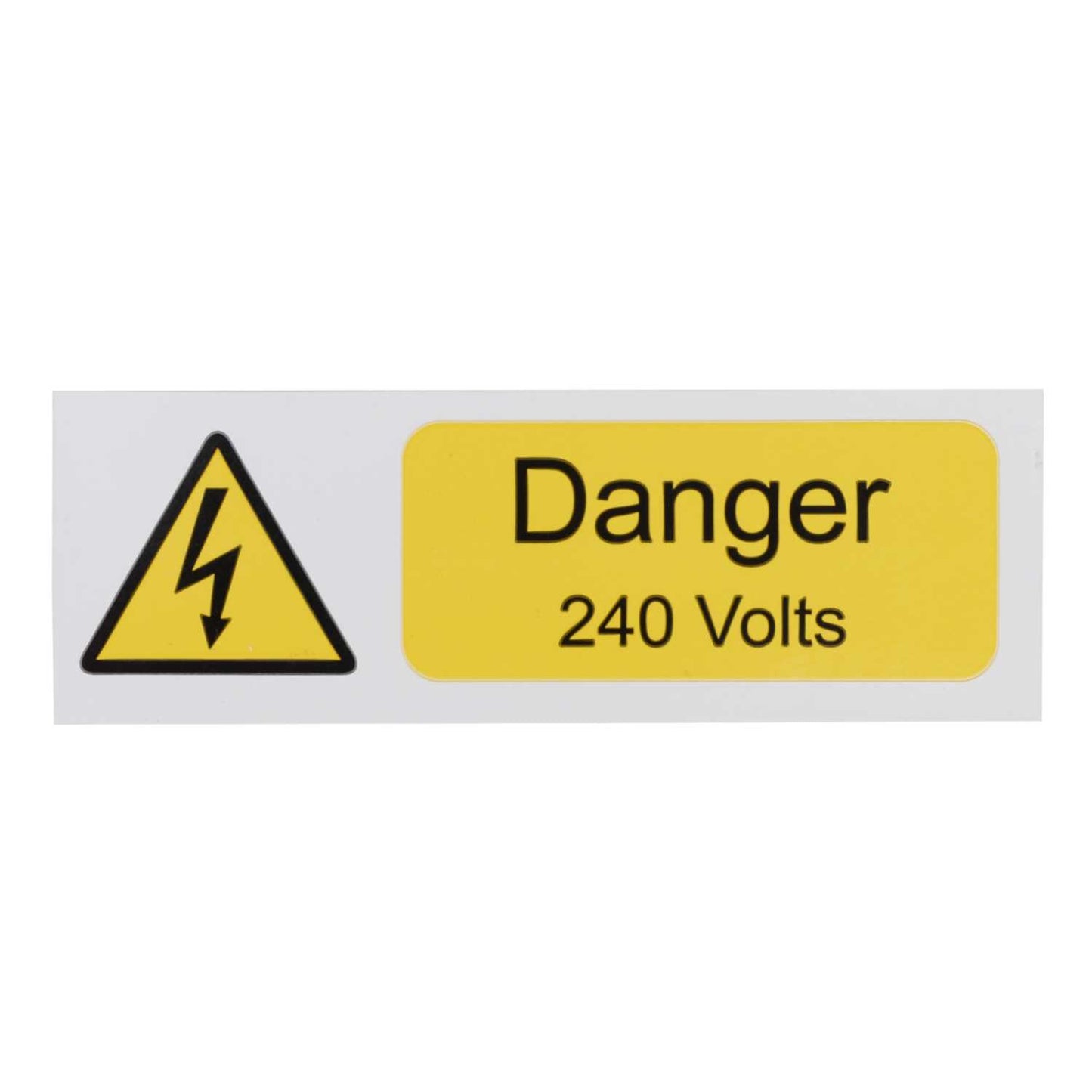 Industrial Signs 75mm x 25mm Danger 240 Volts Label (Roll of 250)
