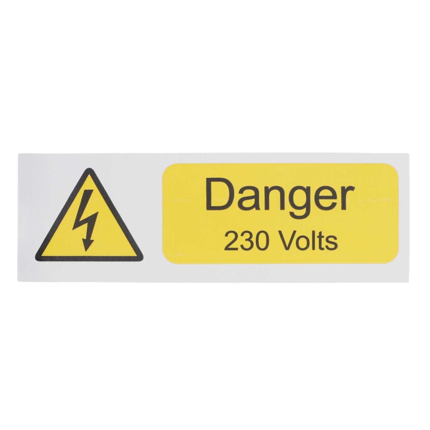 Industrial Signs 75mm x 25mm Danger 230 Volts Label (Roll of 250)