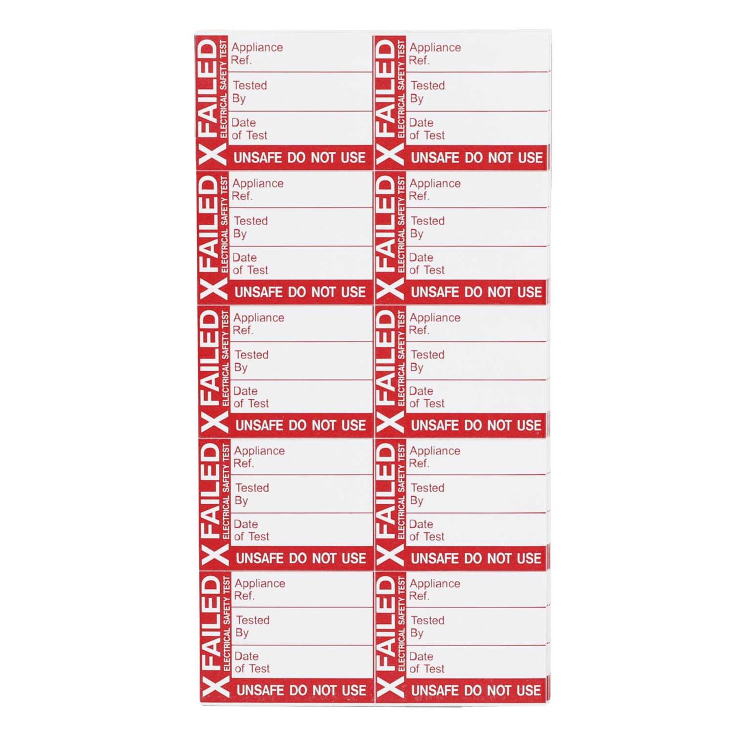 Industrial Signs 42.5mm x 32.5mm Failed Electrical Safety Test Label (Pack of 50)