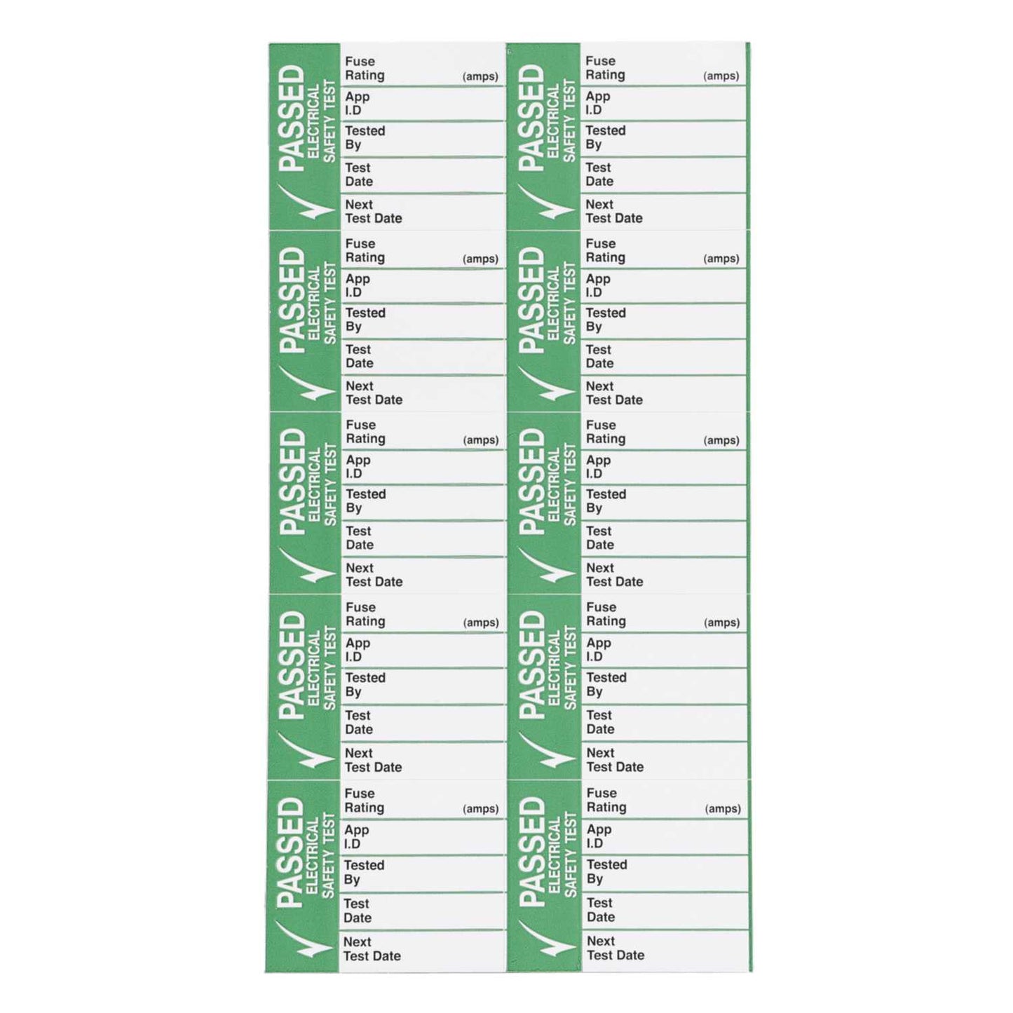 Industrial Signs 42.5mm x 32.5mm Passed Electrical Safety Test Label (Pack of 50)