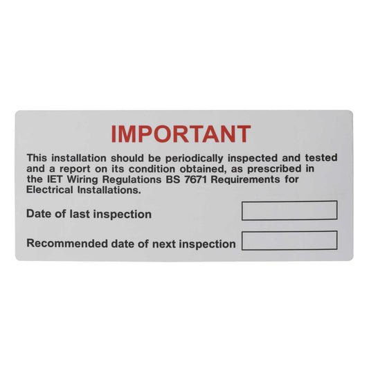 Industrial Signs 130mm x 60mm Periodic Inspection and Testing Label (Roll of 100)