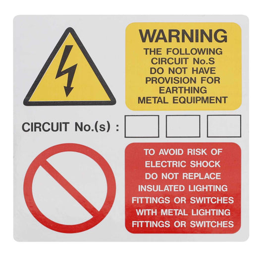 Industrial Signs 75mm x 75mm Warning Earth Provision Label (Roll of 100)