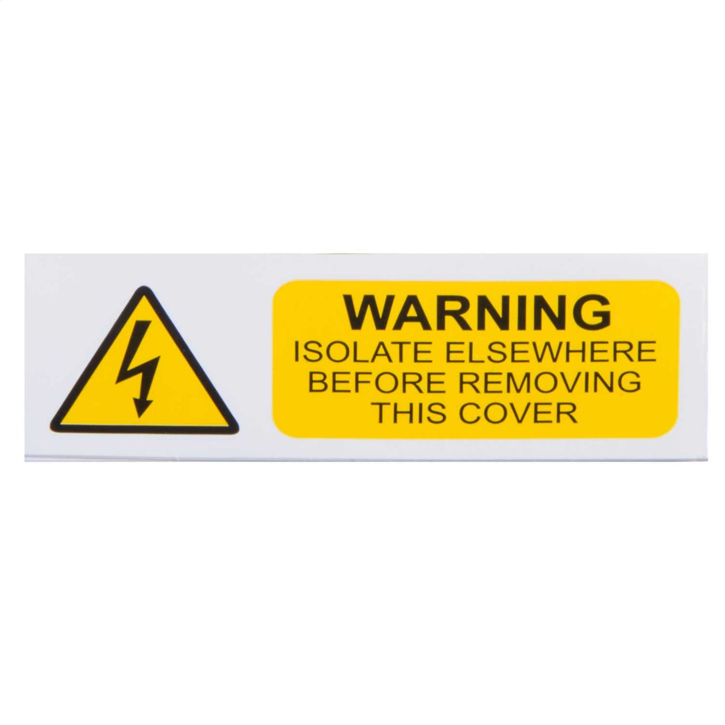 Industrial Signs 75mm x 25mm Warning Isolate Elsewhere Label (Pack of 10)