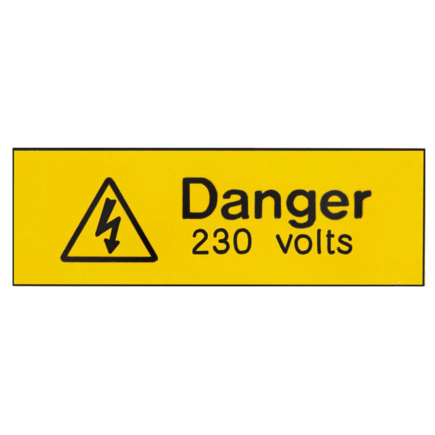 Industrial Signs 75mm x 25mm Danger 230 Volts Engraved Label (Pack of 5)