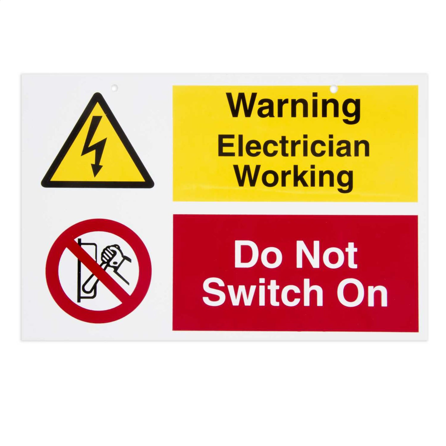 150mm x 225mm Electrician Working Do Not Switch On Label (Sold in 1's)