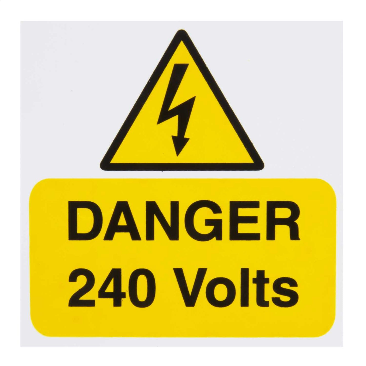 Industrial Signs 75mm x 75mm Danger 240 Volts Label (Pack of 5)