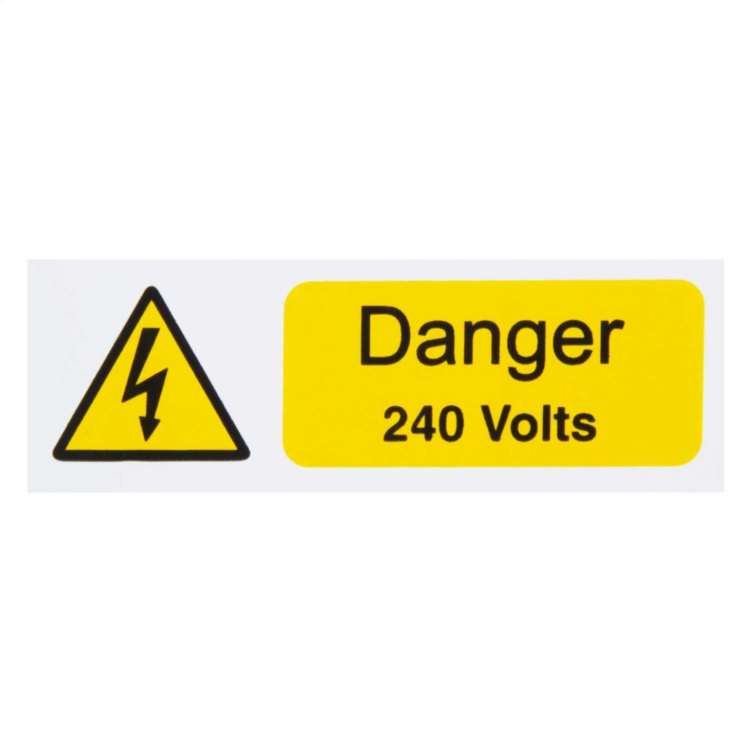 Industrial Signs 75mm x 25mm Danger 240 Volts Label (Pack of 5)