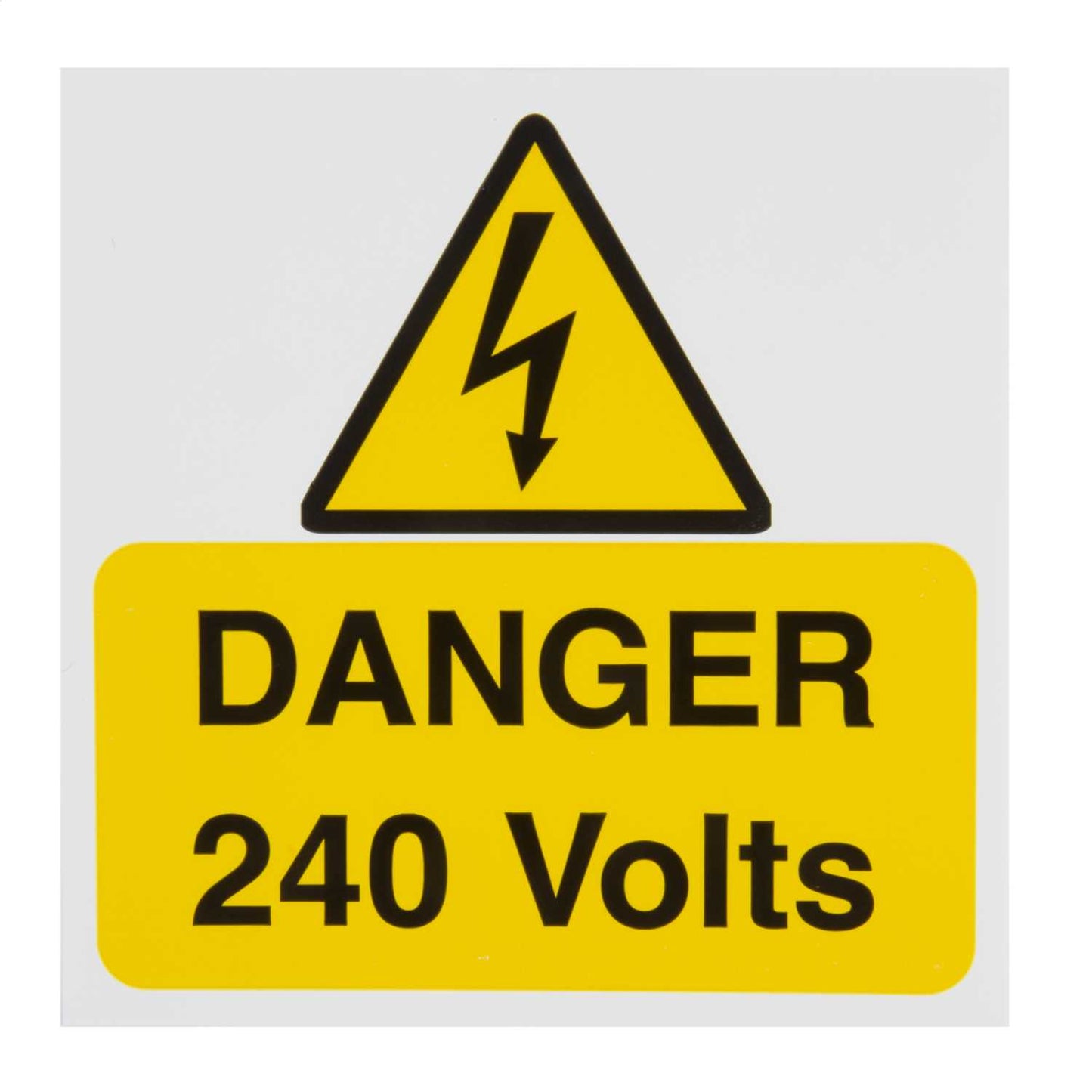 Industrial Signs 75mm x 75mm Danger 240 Volts Label (Pack of 10)