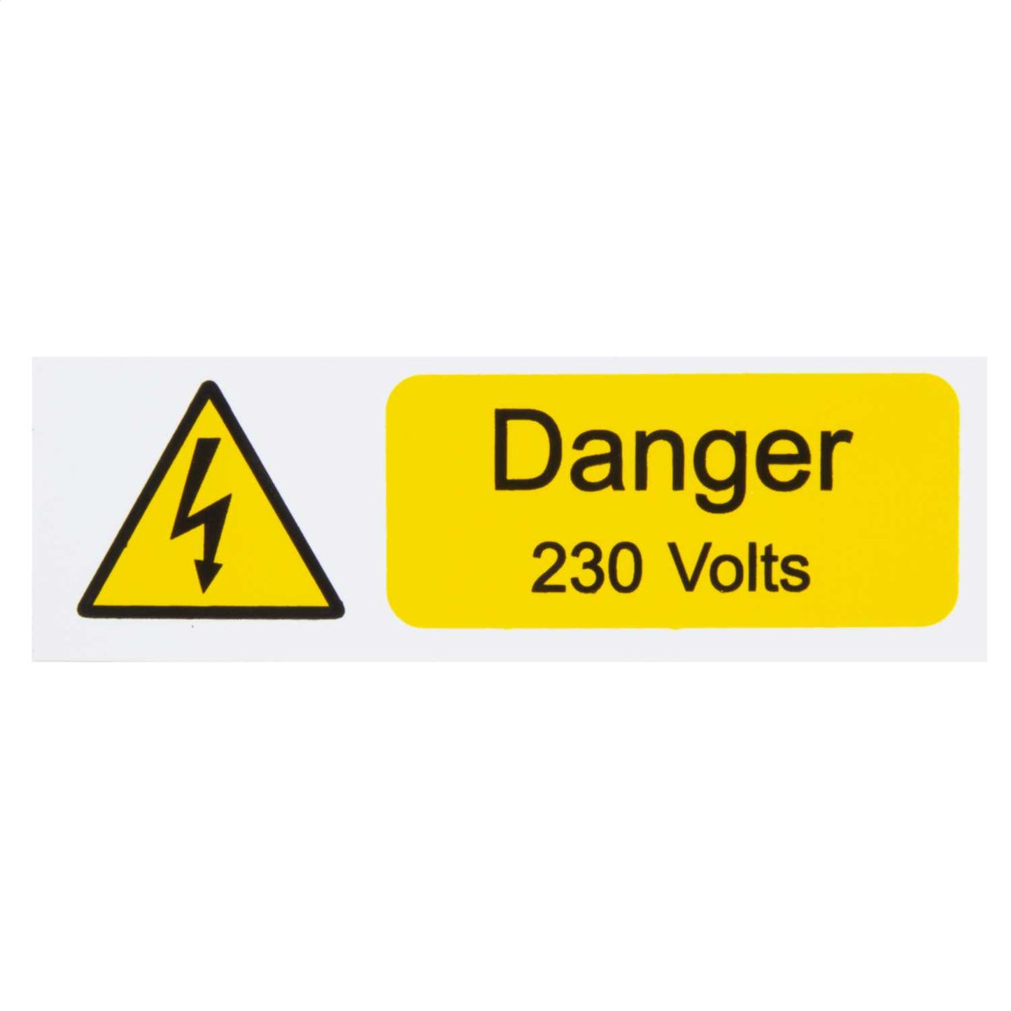 Industrial Signs 75mm x 25mm Danger 230 Volts Label (Pack of 5)