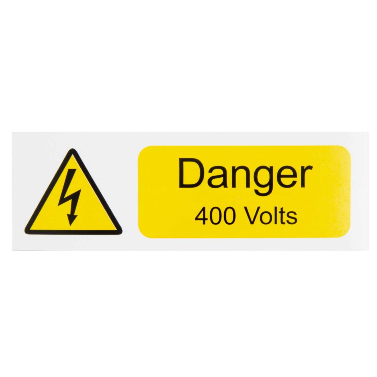 Industrial Signs 75mm x 25mm "Danger 400 Volts" Self Adhesive Vinyl Label (Pack of 10)